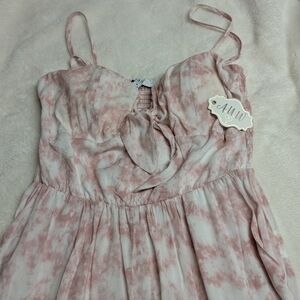 Pink Tie-Dye Spaghetti Strap Dress